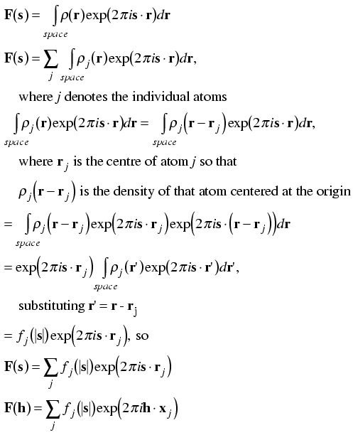 F and atomic scattering factors