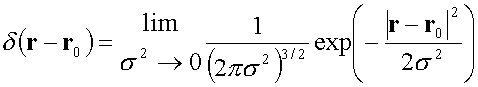 Delta function can be defined as infinitely sharp Gaussian